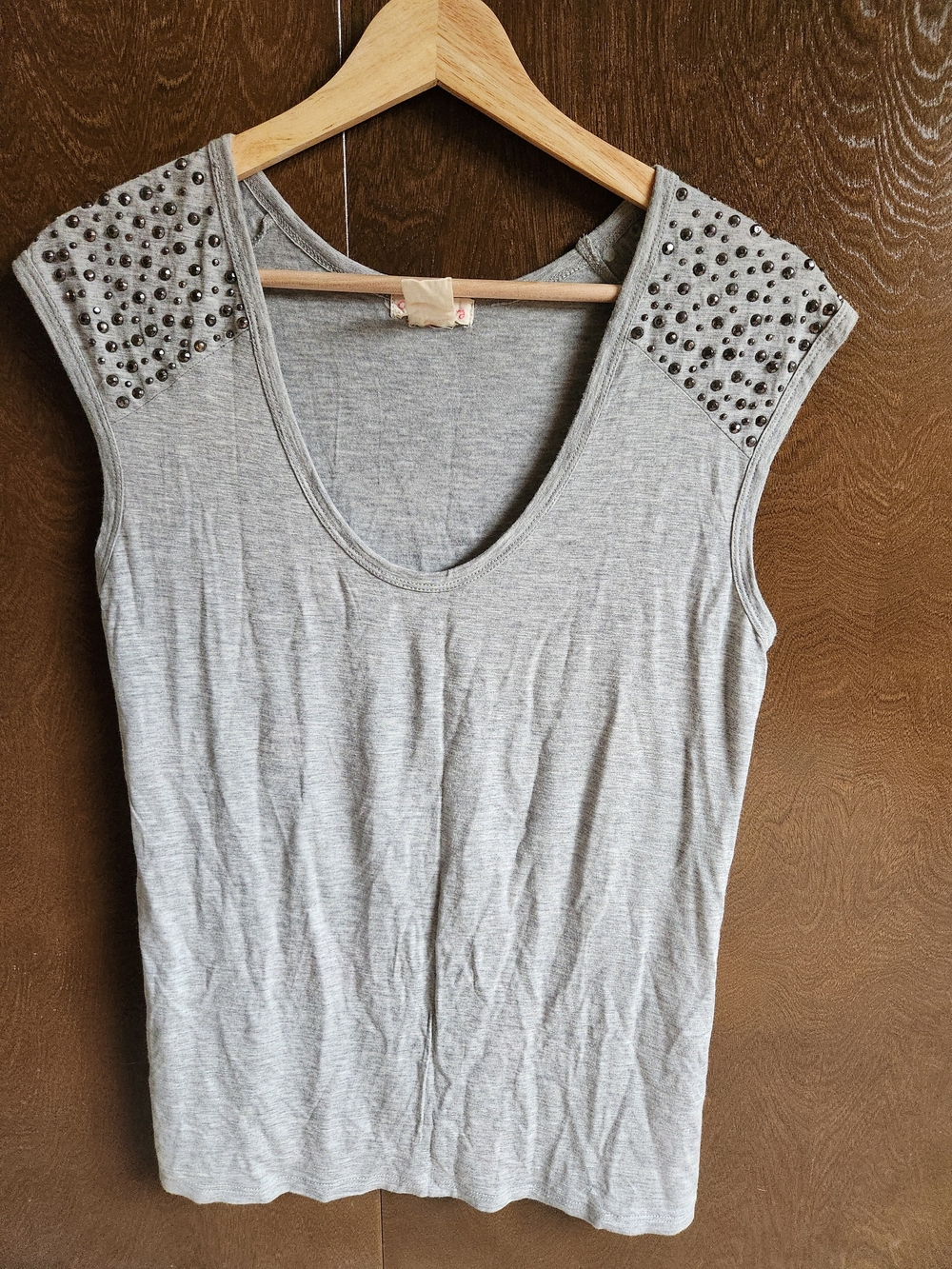Stud-Shoulder Sleeveless Top